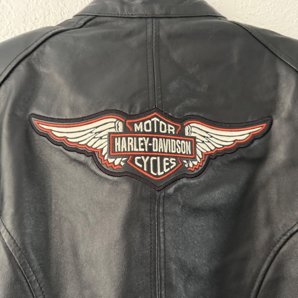Harley Davidson Women’s Genuine Leather Riding Jacket 2009 Black medium - Picture 9 of 16